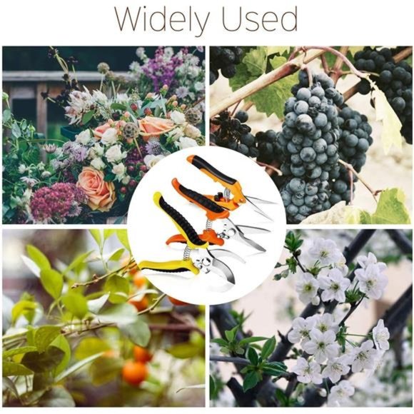 3 Pack Garden Pruning Shears Stainless Steel Blades Handheld Pruners Set - Picture 6 of 6